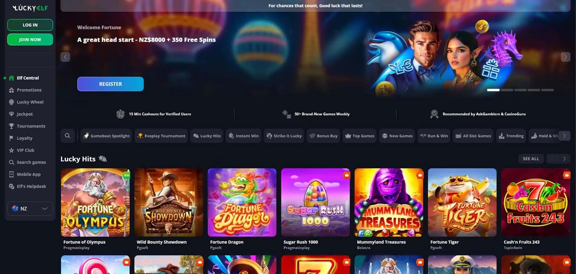 LuckyElf Casino promotions and bonus offers